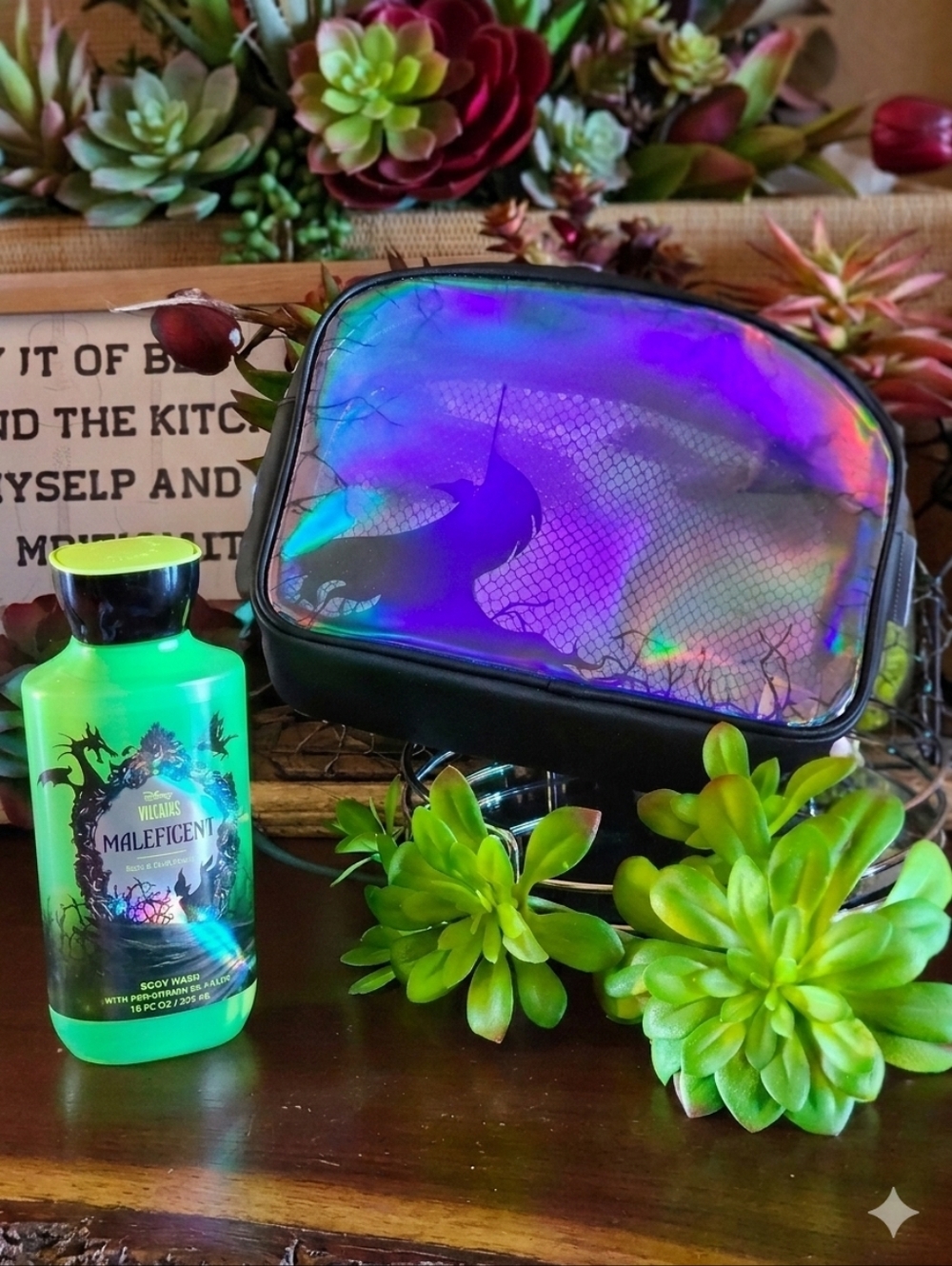 Disney Maleficent Holographic Cosmetic Bag & Bundle